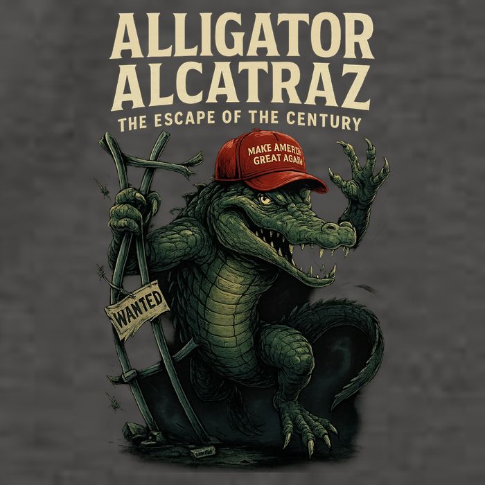 Alligator Alcatraz Escape Warning MAGA Vector Backpack