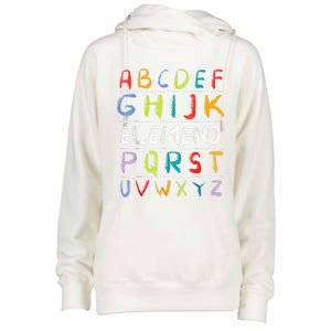 Alphabet Abcs Eleo Back To School Teacher Student Gift Womens Funnel Neck Pullover Hood