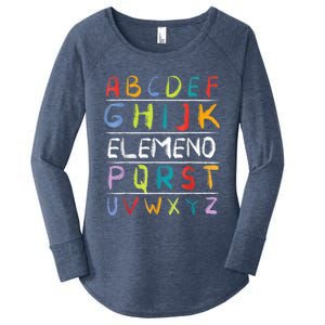 Alphabet Abcs Eleo Back To School Teacher Student Gift Women's Perfect Tri Tunic Long Sleeve Shirt