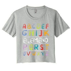 Alphabet Abcs Eleo Back To School Teacher Student Gift Women's Crop Top Tee