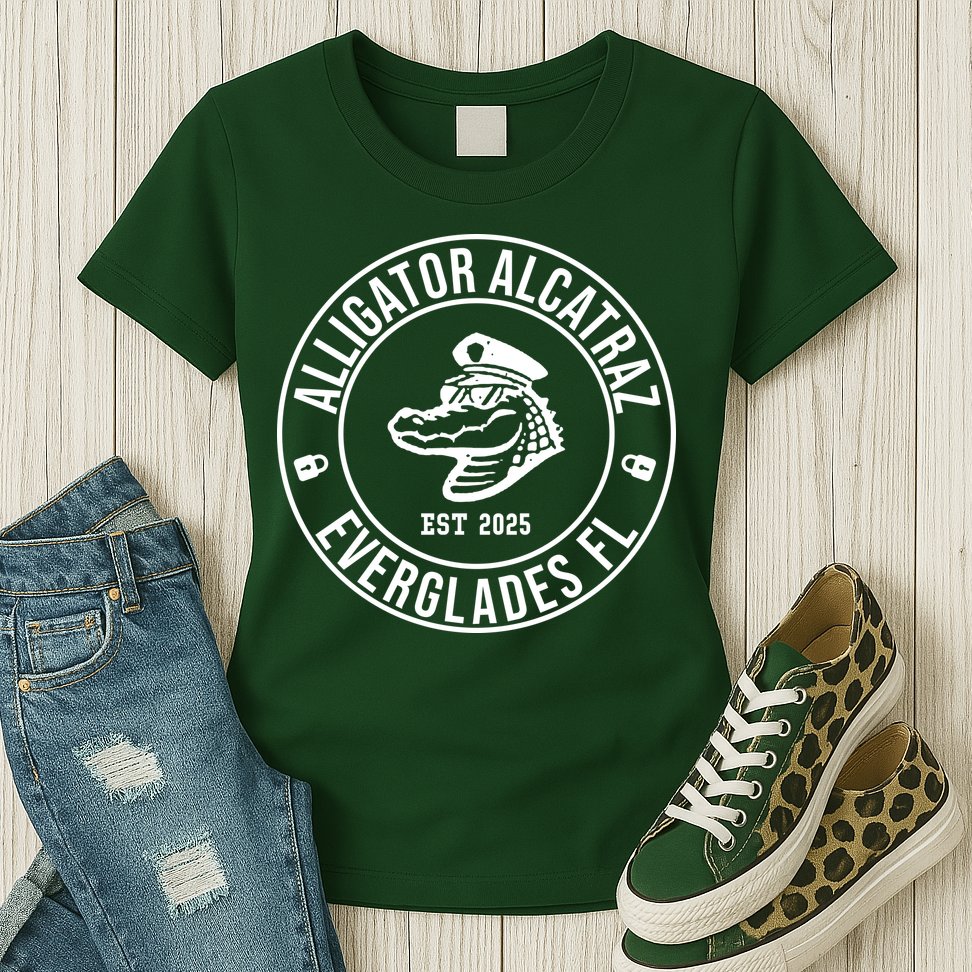 Alligator Alcatraz Everglades Florida Est 2025 Womens T-Shirt