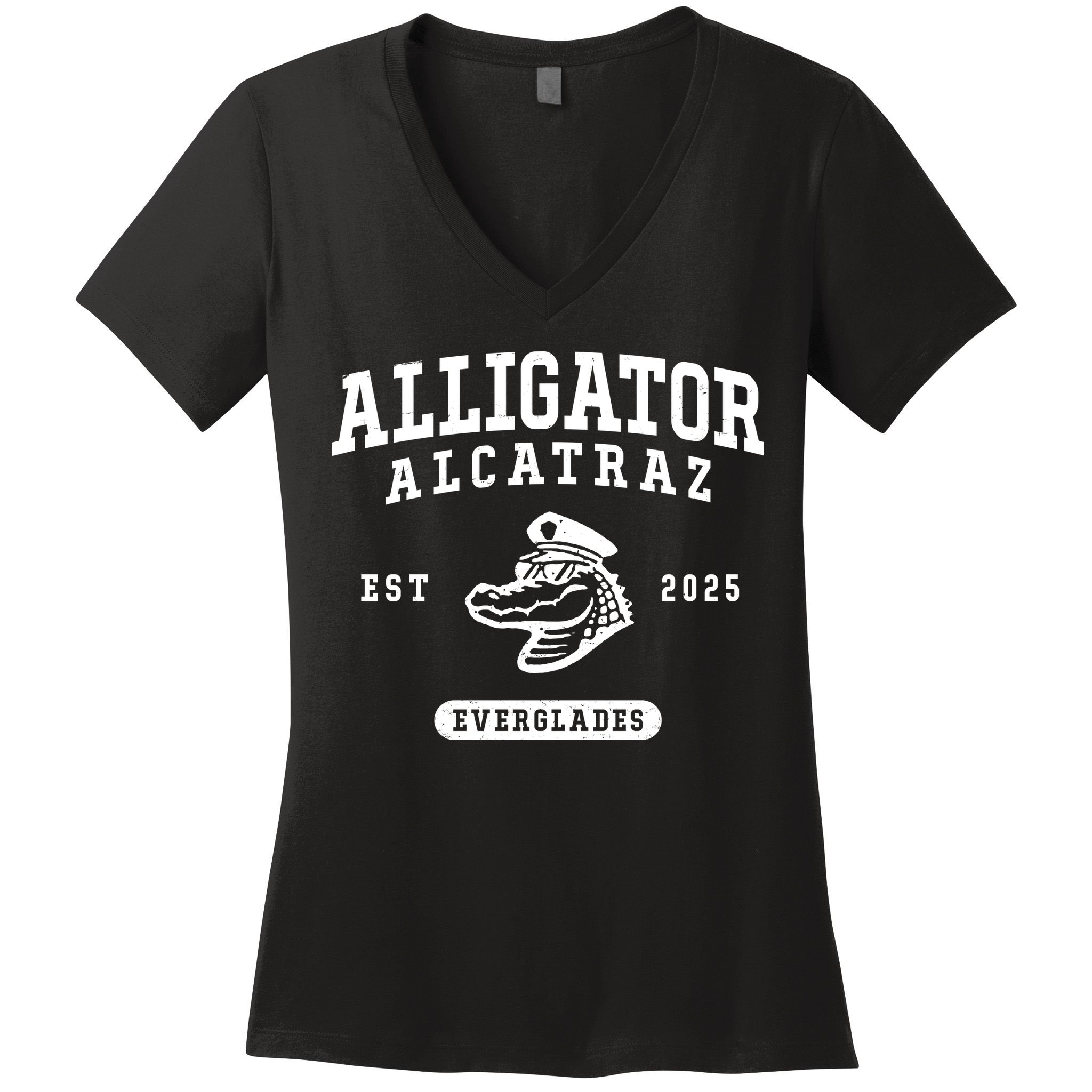 Alligator Alcatraz Everglades Est 2025 Women's V-Neck T-Shirt