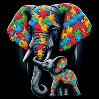 Autism Awareness Elephant Puzzles Autism Mom Support Gift Impact Tech Backpack