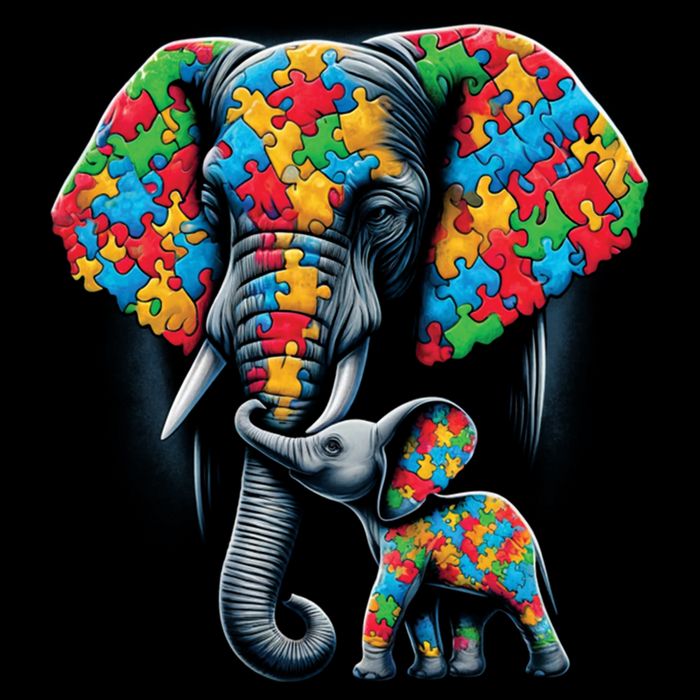 Autism Awareness Elephant Puzzles Autism Mom Support Gift Impact Tech Backpack