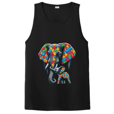 Autism Awareness Elephant Puzzles Autism Mom Support Gift PosiCharge Competitor Tank