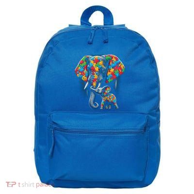 Autism Awareness Elephant Puzzles Autism Mom Support Gift 16 in Basic Backpack