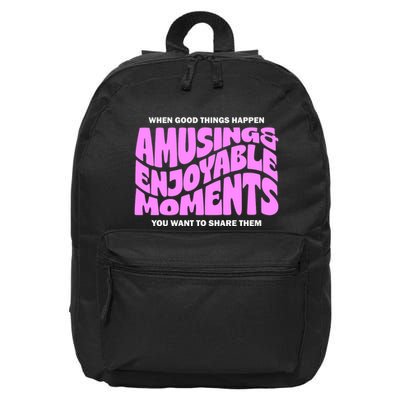 Amusing And Enjoyable Moments 16 in Basic Backpack