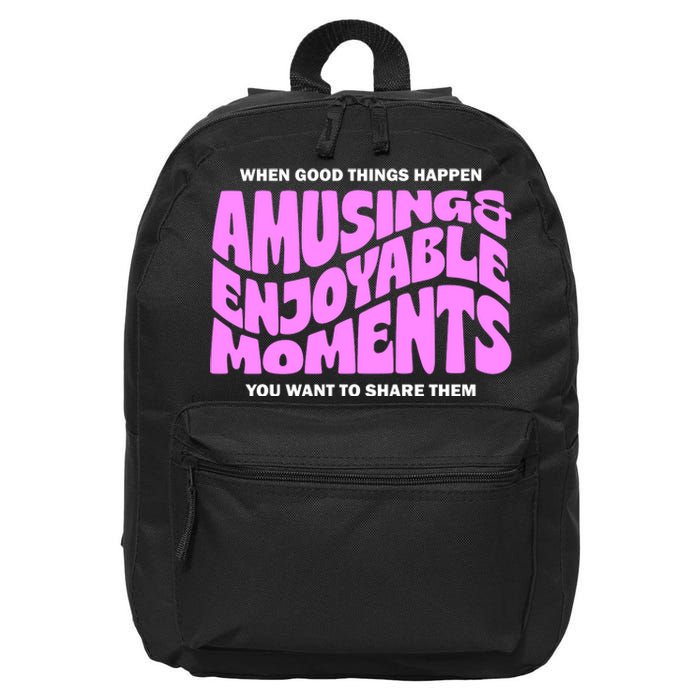 Amusing And Enjoyable Moments 16 in Basic Backpack