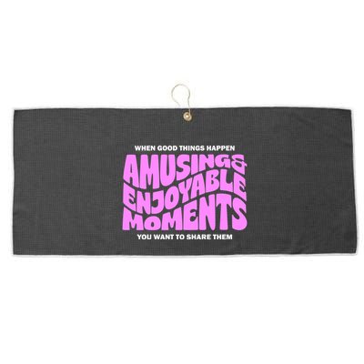 Amusing And Enjoyable Moments Large Microfiber Waffle Golf Towel
