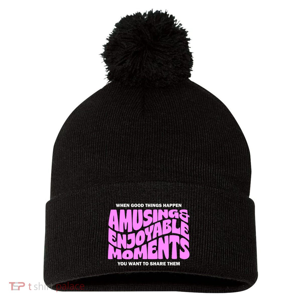 Amusing And Enjoyable Moments Pom Pom 12in Knit Beanie