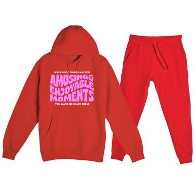 Amusing And Enjoyable Moments Premium Hooded Sweatsuit Set