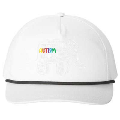 Autism Awareness Elephant Acceptance Autistic Snapback Five-Panel Rope Hat