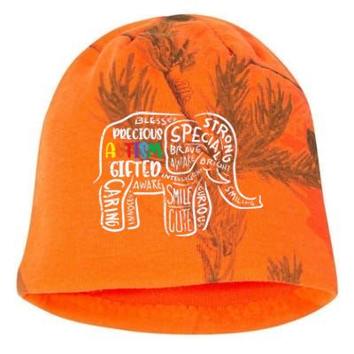 Autism Awareness Elephant Acceptance Autistic Kati - Camo Knit Beanie