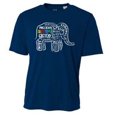 Autism Awareness Elephant Acceptance Autistic Cooling Performance Crew T-Shirt