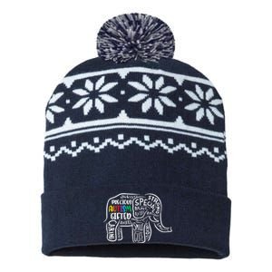 Autism Awareness Elephant Acceptance Autistic USA-Made Snowflake Beanie