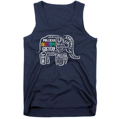 Autism Awareness Elephant Acceptance Autistic Tank Top