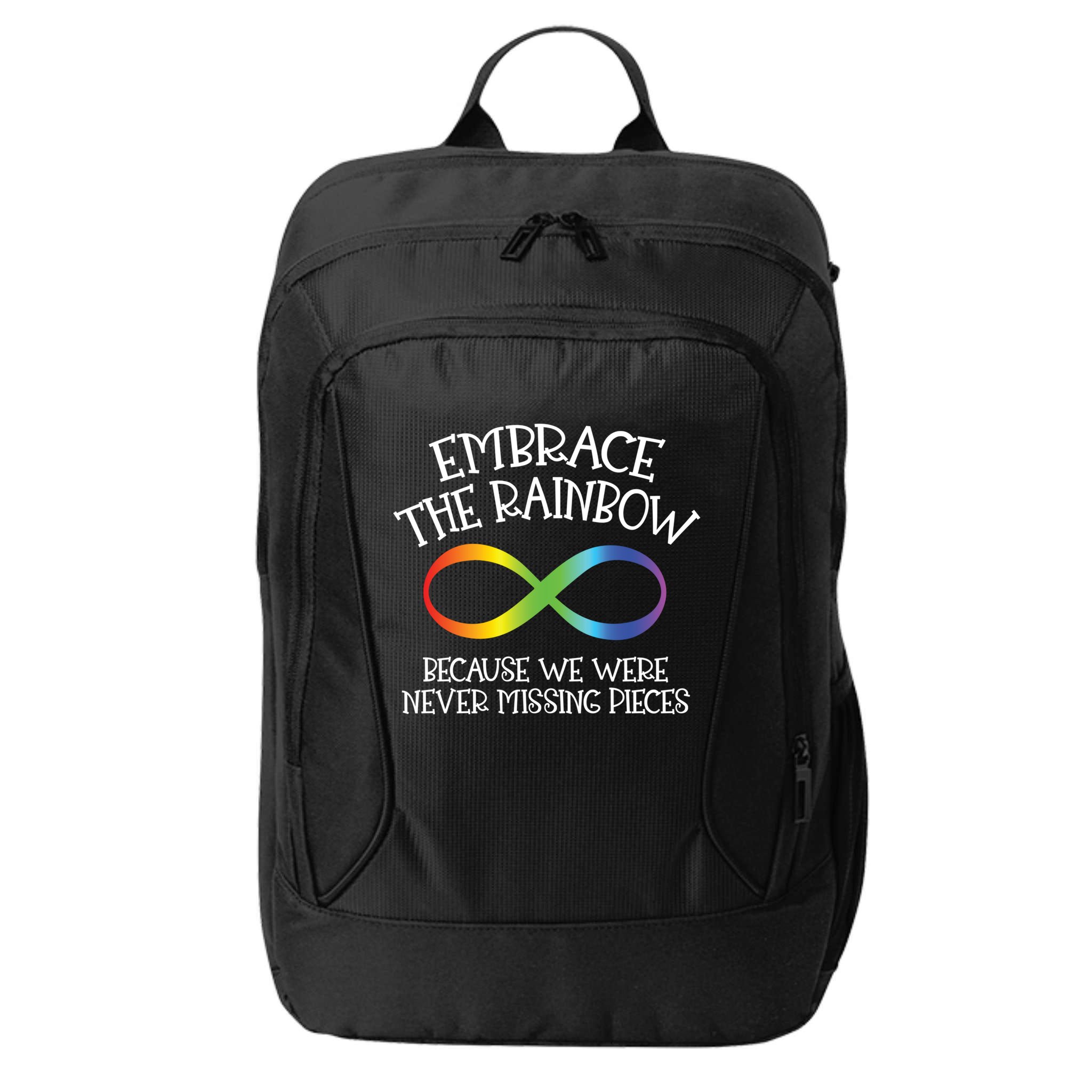 Autism Awareness Embrace The Rainbow Infinity Anti Puzzle Gift City Backpack