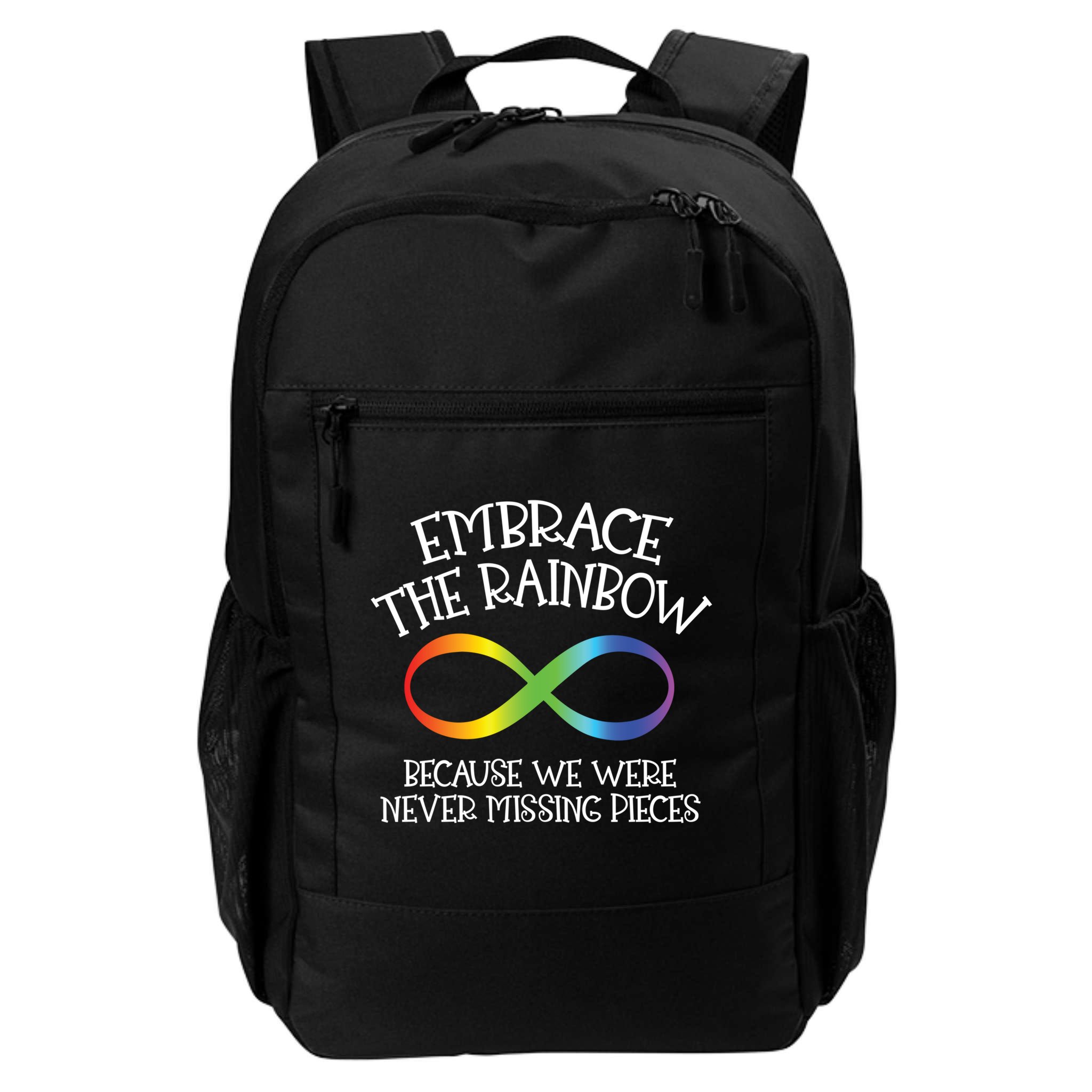 Autism Awareness Embrace The Rainbow Infinity Anti Puzzle Gift Backpack