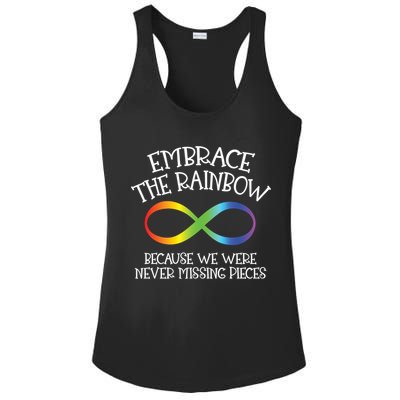 Autism Awareness Embrace The Rainbow Infinity Anti Puzzle Gift Ladies PosiCharge Competitor Racerback Tank
