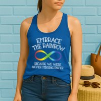 Autism Awareness Embrace The Rainbow Infinity Anti Puzzle Gift Womens Tank Top