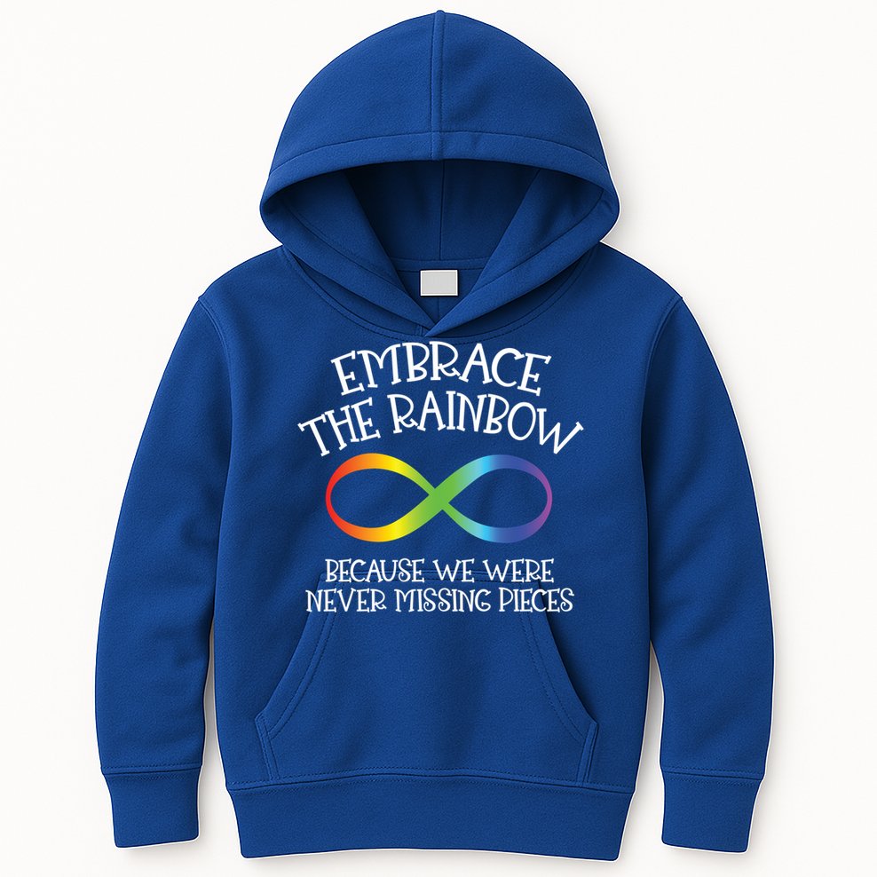 Autism Awareness Embrace The Rainbow Infinity Anti Puzzle Gift Kids Hoodie