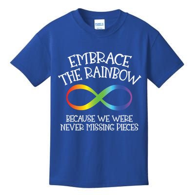Autism Awareness Embrace The Rainbow Infinity Anti Puzzle Gift Kids T-Shirt