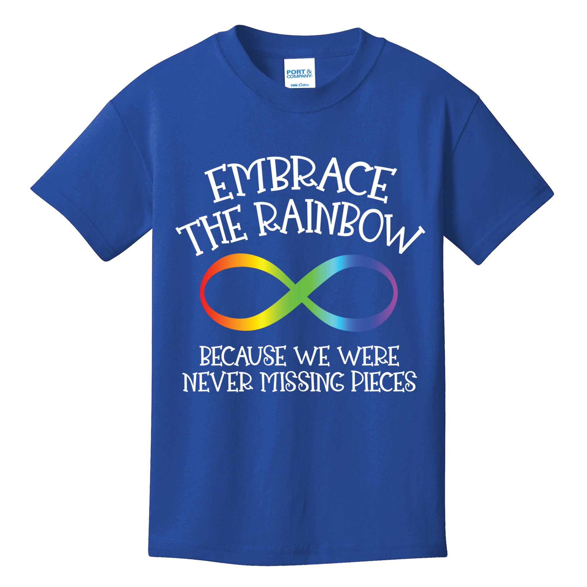 Autism Awareness Embrace The Rainbow Infinity Anti Puzzle Gift Kids T-Shirt