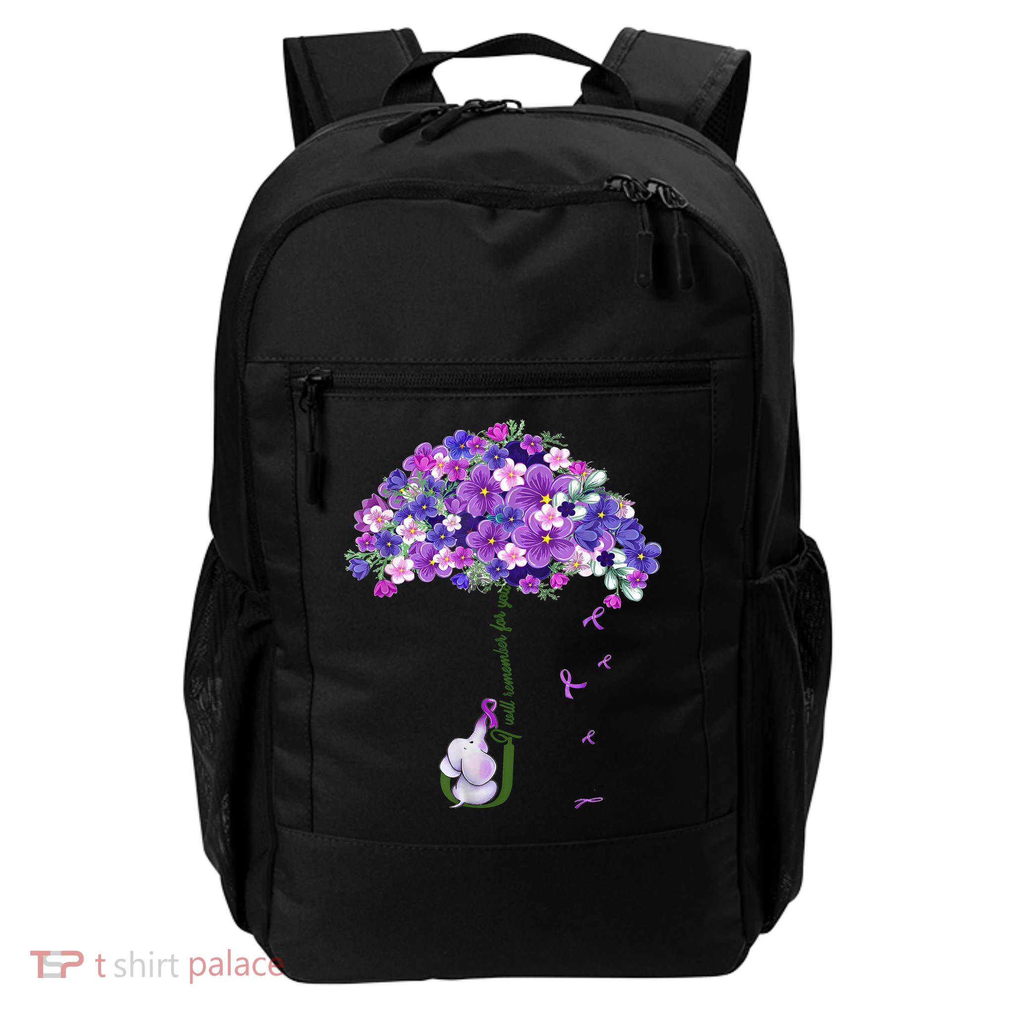 Alzheimer Awareness Elephant I Will Remember For You Supporter Alzheimer Backpack