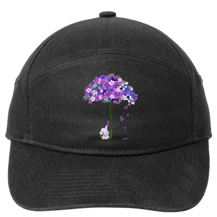 Alzheimer Awareness Elephant I Will Remember For You Supporter Alzheimer 7-Panel Snapback Hat