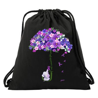Alzheimer Awareness Elephant I Will Remember For You Supporter Alzheimer Drawstring Bag