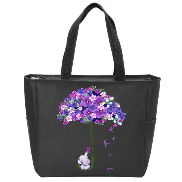 Alzheimer Awareness Elephant I Will Remember For You Supporter Alzheimer Zip Tote Bag