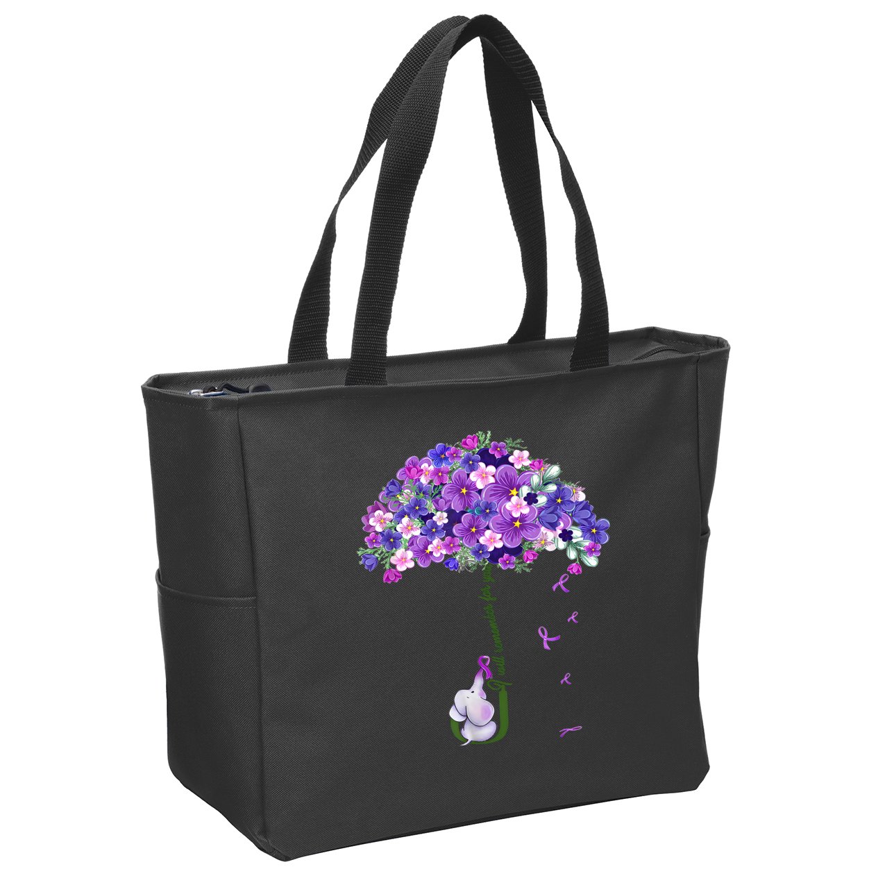Alzheimer Awareness Elephant I Will Remember For You Supporter Alzheimer Zip Tote Bag