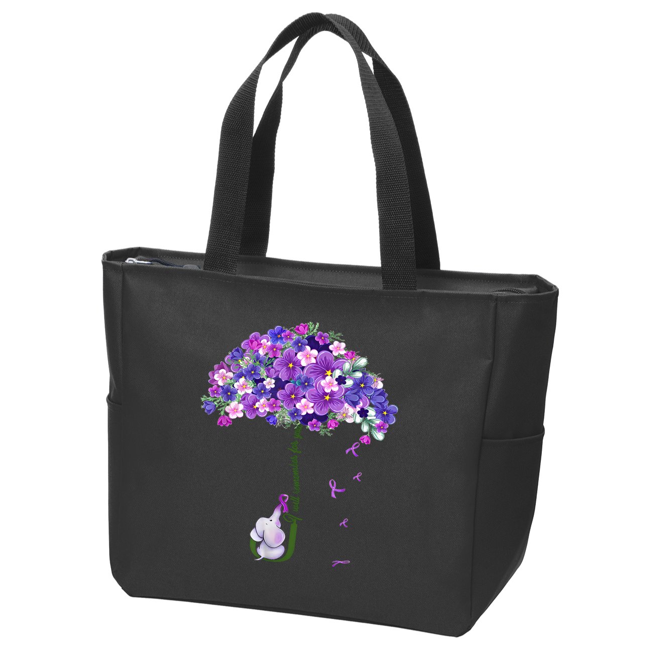 Alzheimer Awareness Elephant I Will Remember For You Supporter Alzheimer Zip Tote Bag