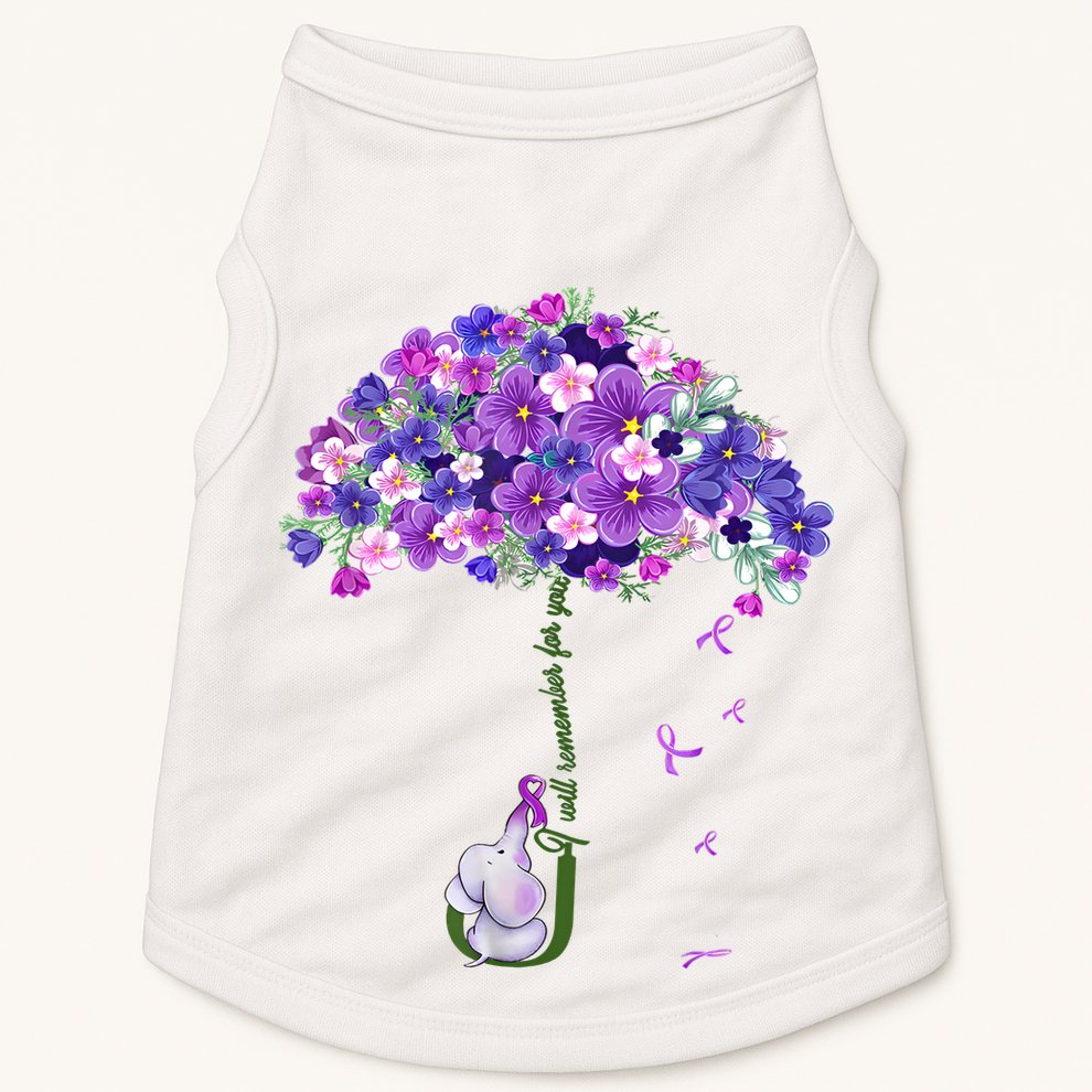 Alzheimer Awareness Elephant I Will Remember For You Supporter Alzheimer Doggie Tank