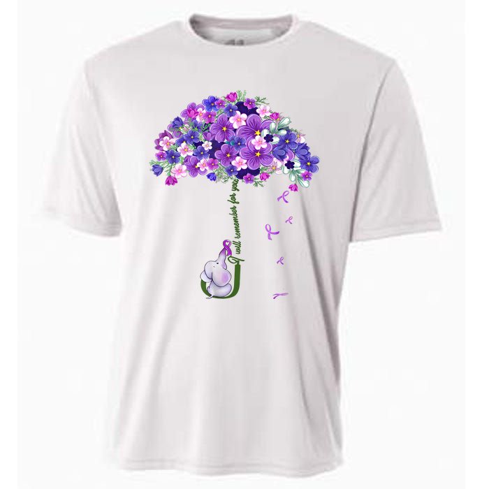 Alzheimer Awareness Elephant I Will Remember For You Supporter Alzheimer Cooling Performance Crew T-Shirt