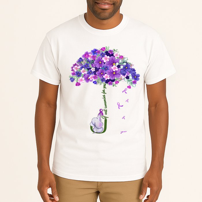 Alzheimer Awareness Elephant I Will Remember For You Supporter Alzheimer Tall T-Shirt