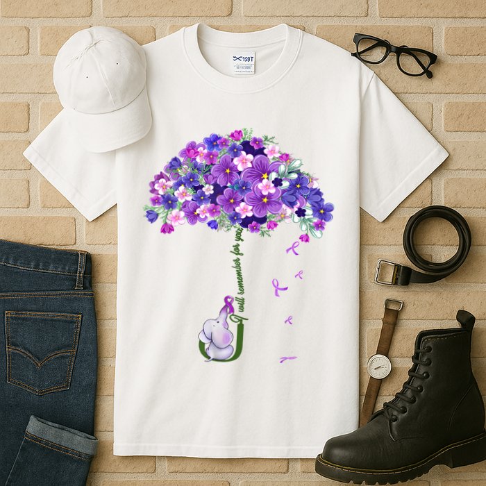 Alzheimer Awareness Elephant I Will Remember For You Supporter Alzheimer Tall T-Shirt