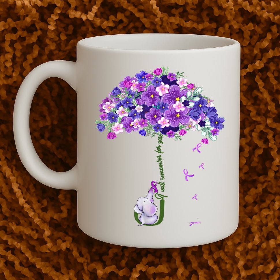 Alzheimer Awareness Elephant I Will Remember For You Supporter Alzheimer Mug