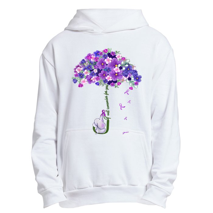 Alzheimer Awareness Elephant I Will Remember For You Supporter Alzheimer Urban Pullover Hoodie