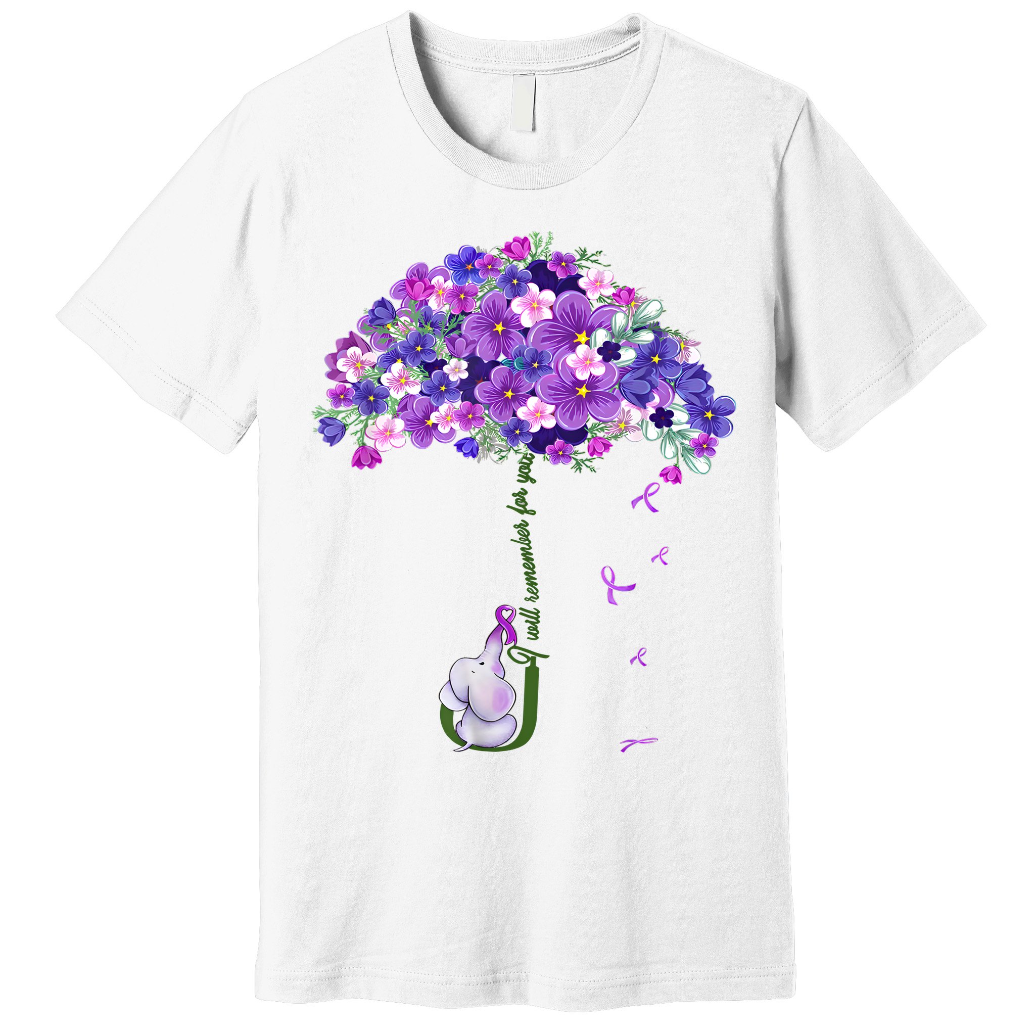 Alzheimer Awareness Elephant I Will Remember For You Supporter Alzheimer Premium T-Shirt