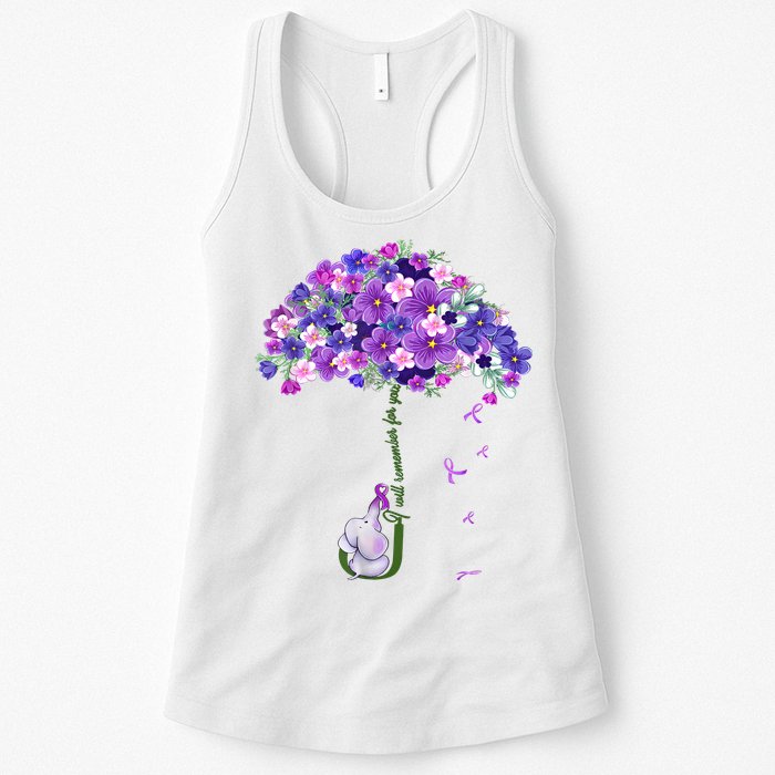 Alzheimer Awareness Elephant I Will Remember For You Supporter Alzheimer Womens Tank Top