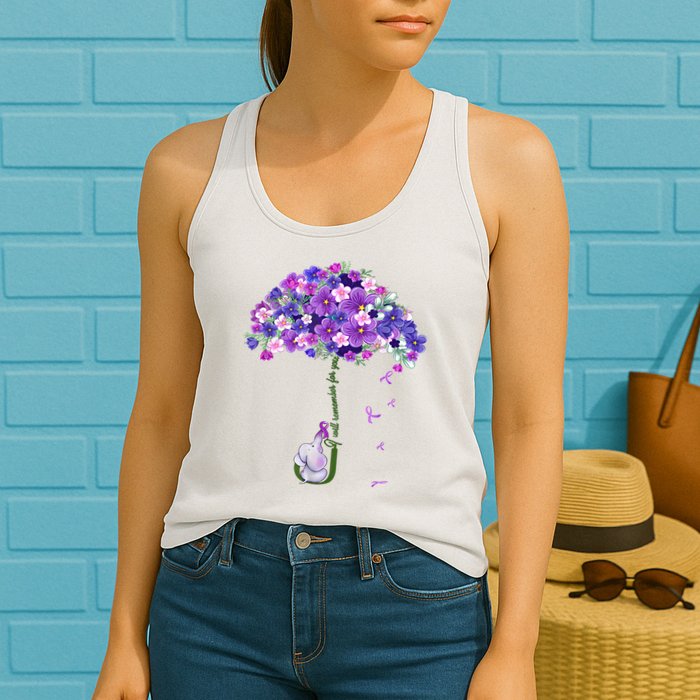 Alzheimer Awareness Elephant I Will Remember For You Supporter Alzheimer Womens Tank Top