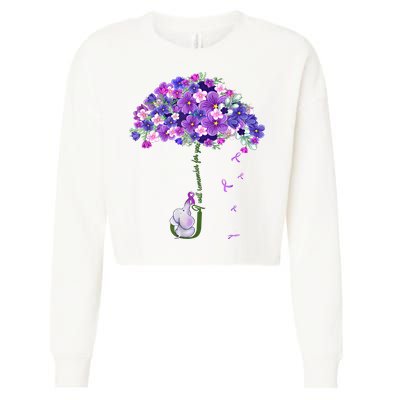 Alzheimer Awareness Elephant I Will Remember For You Supporter Alzheimer Cropped Pullover Crew