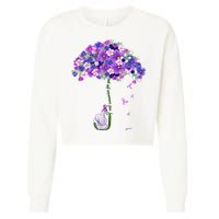 Alzheimer Awareness Elephant I Will Remember For You Supporter Alzheimer Cropped Pullover Crew