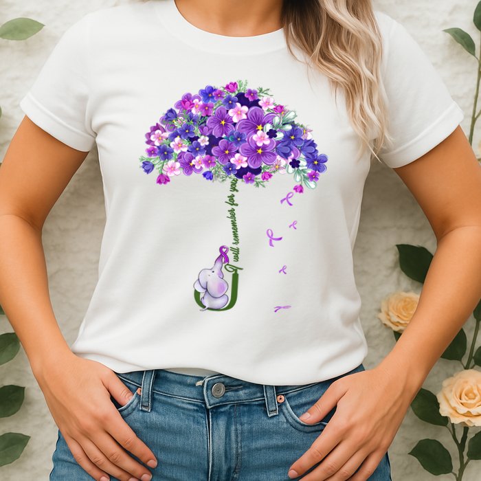 Alzheimer Awareness Elephant I Will Remember For You Supporter Alzheimer Womens T-Shirt