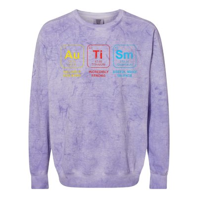 Autism Awareness Elements Periodic Table ASD Colorblast Crewneck Sweatshirt