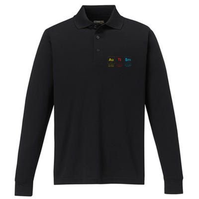 Autism Awareness Elements Periodic Table ASD Performance Long Sleeve Polo