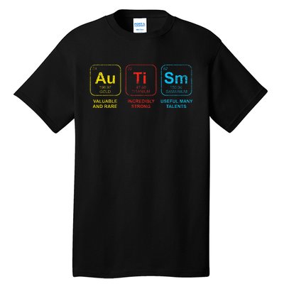 Autism Awareness Elements Periodic Table ASD Tall T-Shirt