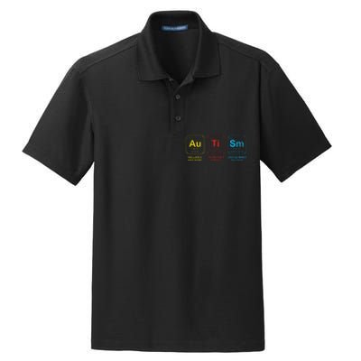 Autism Awareness Elements Periodic Table ASD Dry Zone Grid Polo