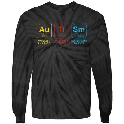 Autism Awareness Elements Periodic Table ASD Tie-Dye Long Sleeve Shirt